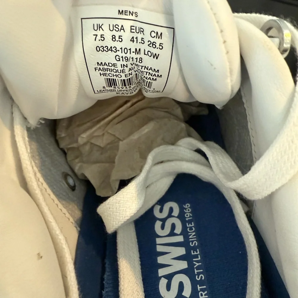 K-Swiss Men's White Sneakers - Picture 10 of 10